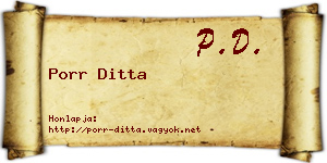 Porr Ditta névjegykártya